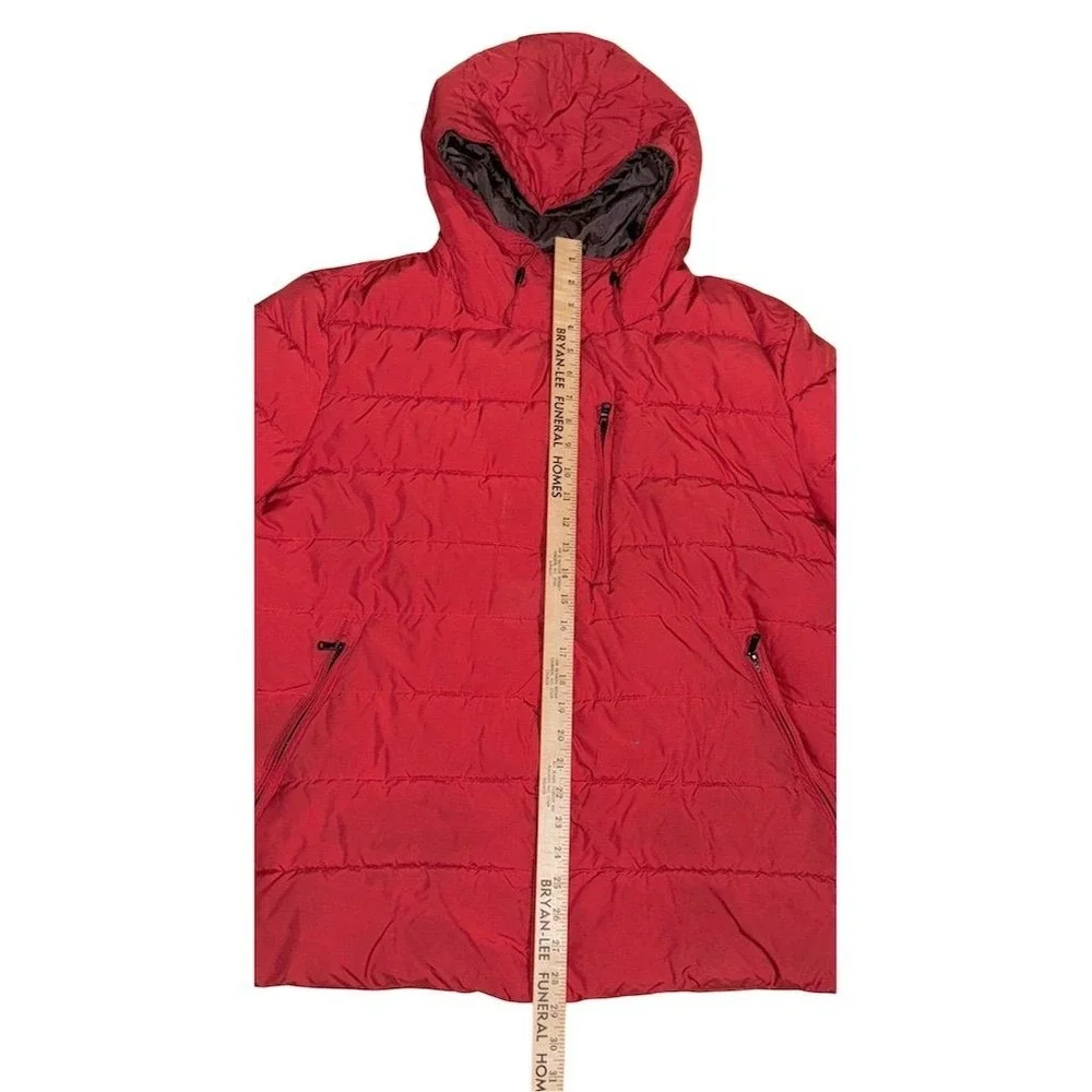 Michael Kors Men's Red Quilted‎ Puffer Jacket Size M recycled bottles some flaws